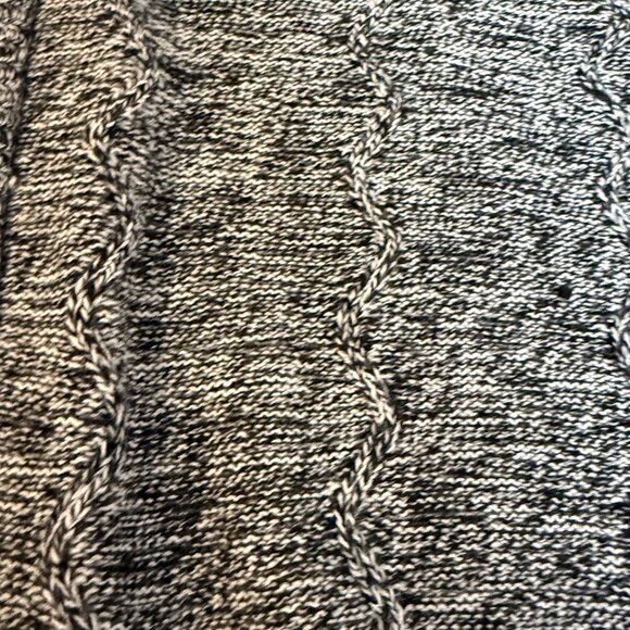 CW Classics Cable Knit Cardigan Sweater Size 1X Textured Zip Up Black White - Picture 11 of 14